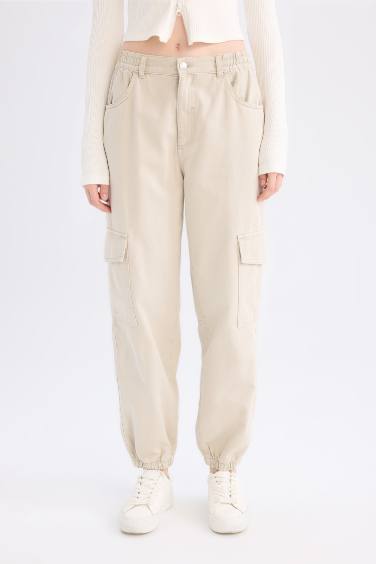 Jogger High Waist Gabardine Cargo Pants