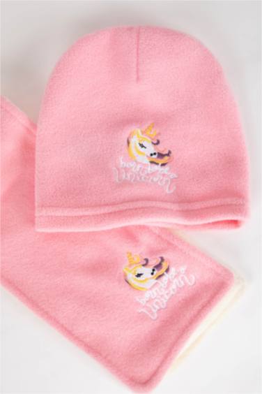 Baby Girl 2 Piece Fleece Scarf Beret Set