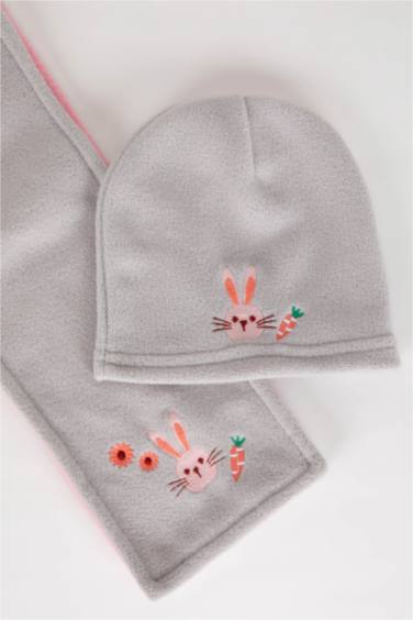 Baby Girl 2 Piece Fleece Scarf Beret Set