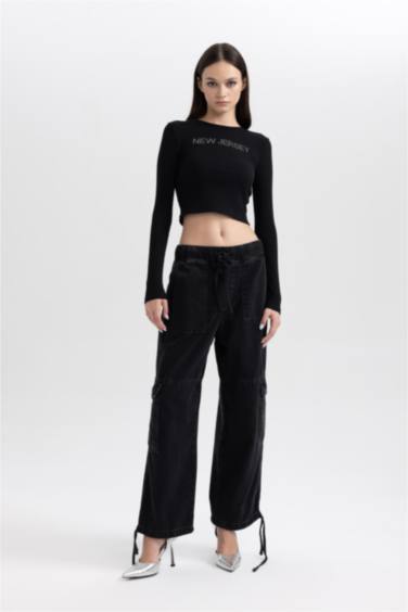 T-Shirt Coupe Slim Col Rond à Manches Longues