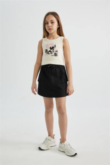 Kargo Cepli Beli Bağcıklı Etek Kız Çocuk