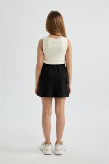 Kargo Cepli Beli Bağcıklı Etek Kız Çocuk