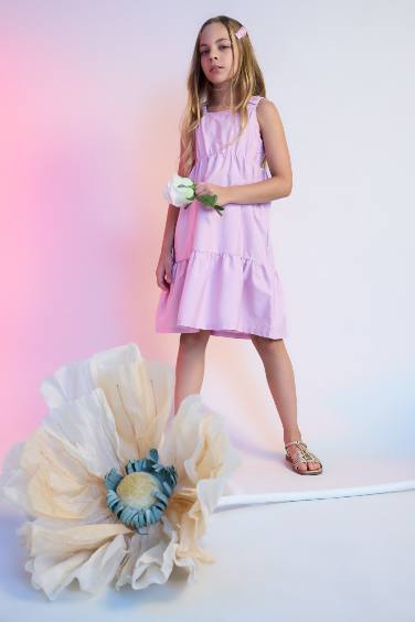 Girl Poplin Sleeveless Dress