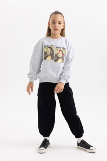 Girl Parachute Cargo Cotton Trousers