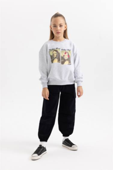 Girl Parachute Cargo Cotton Trousers