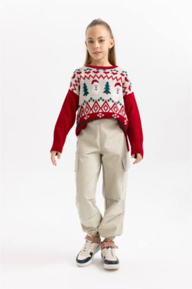 Girl Parachute Cargo Cotton Trousers
