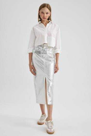 Mini Jupe Gabardine Coupe Slim