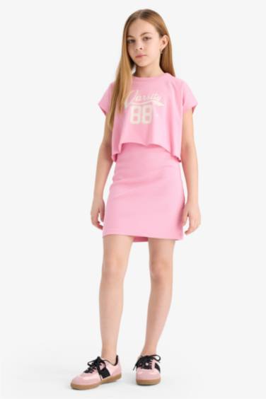 Regular Fit Short Sleeve Knitted Dress