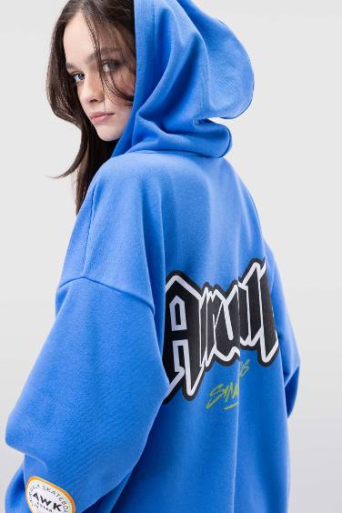 Airwalk Oversize Fit Hooded Zipper Sweatshirt