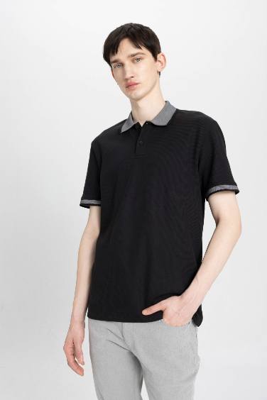 New Regular Fit Short Sleeve Basic Polo T-Shirt