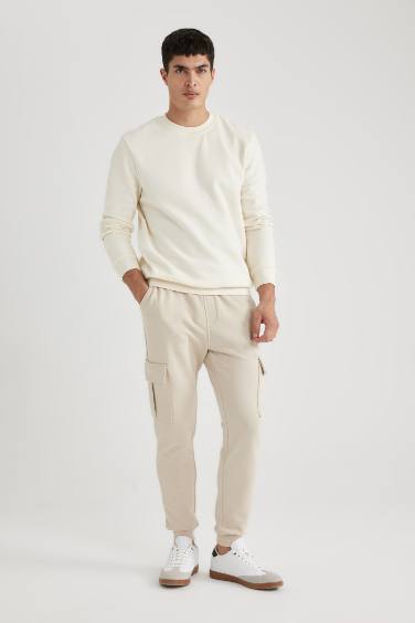 Slim Fit Rib Hem With Cargo Pocket Trousers
