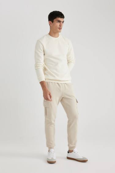 Slim Fit Rib Hem With Cargo Pocket Trousers