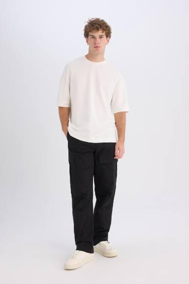 Wide Leg Cargo Pocket Straight Leg Parachute Trousers