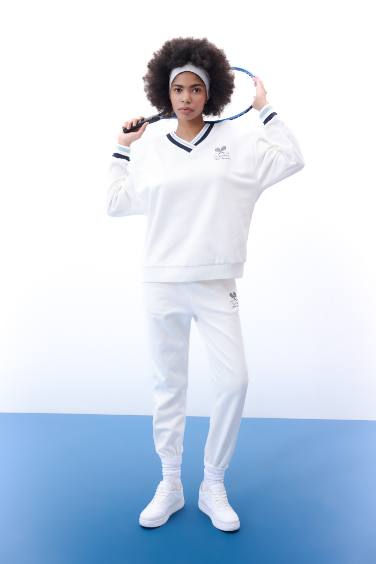 بنطلون بجامة رياضي قماش سميك قصة عادية بجيب من DeFactoFit