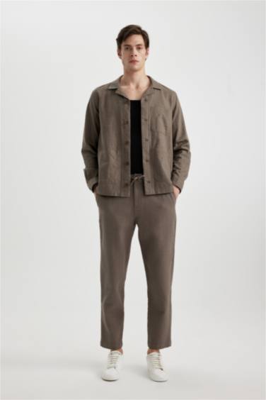 قميص قطن قصة عادية بياخة عالية