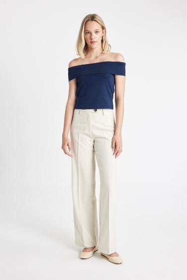 Wide Leg High Waist Standard Length Trousers