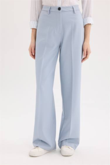 Широкие брюки с высокой посадкой, стандартная длина