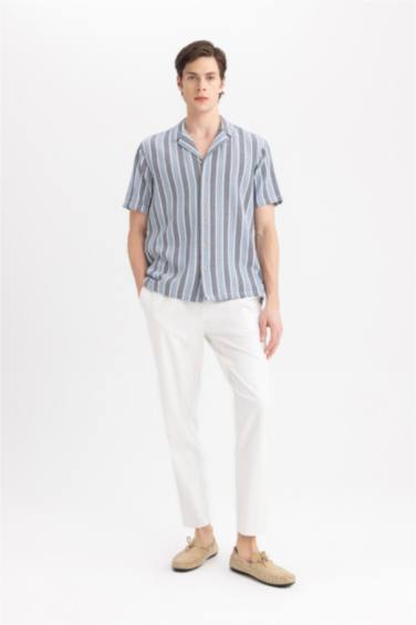 قميص قطن نص ردن قصة عادية بياخة عالية