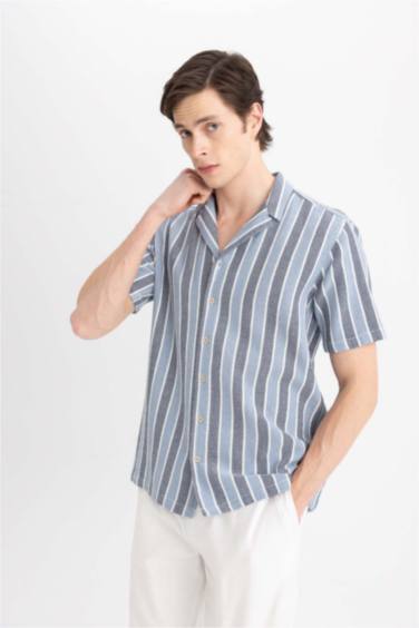 قميص قطن نص ردن قصة عادية بياخة عالية