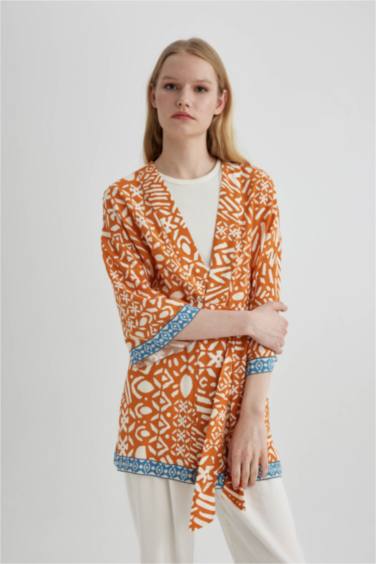 Oversize Fit Shawl Collar Long Sleeve Blouse