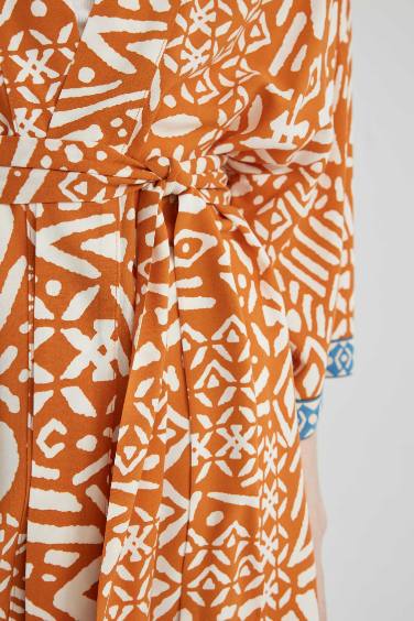 Oversize Fit Shawl Collar Long Sleeve Blouse