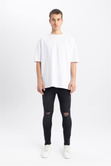 Skinny Comfort Fit Ripped Detailed Jeans