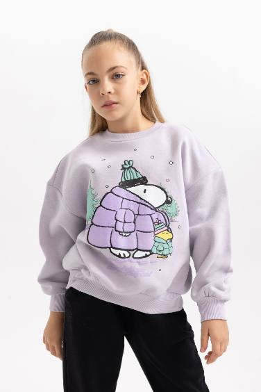 Girl Snoopy Soft Fuzzy Thick Sweatshirt