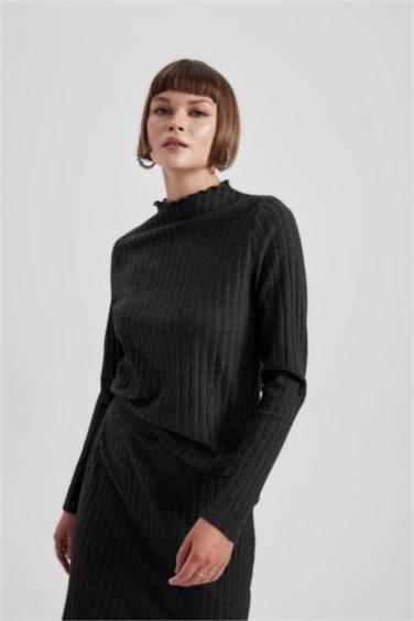 Straight Fit Camisole Normal Waist Midi Knitted Skirt