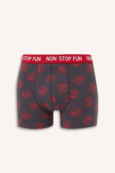 Regular Fit Desenli 3'lü Boxer