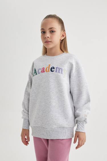 Sweat-Shirt Imprimé Col Rond Avec Intérieur Doux Pour Fille