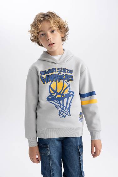 Regular Fit NBA Golden State Warriors Licensed Hooded Sweatshirt