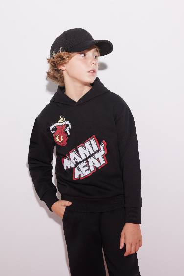 Erkek Çocuk NBA Miami Heat Kapüşonlu Sweatshirt