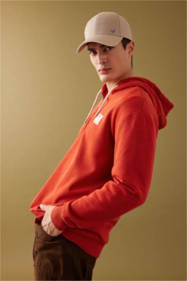 Oversize Geniş Kalıp Kapüşonlu Sırt Baskılı Sweatshirt