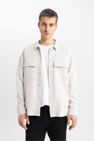 Relax Fit Çıtçıt Kapamalı Uzun Kollu Gömlek