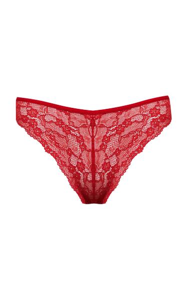 Fall in Love Yılbaşı Temalı Kırmızı Dantel Brazilian Slip Külot