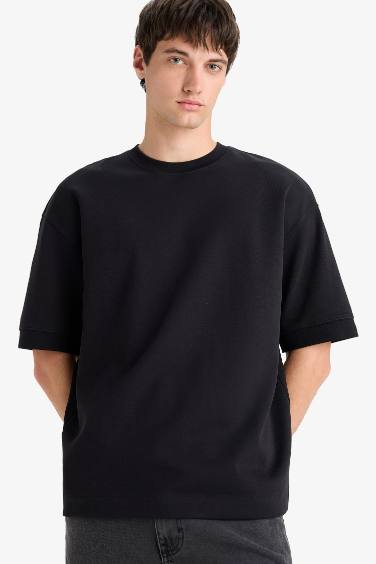 Loose Fit Crew Neck Basic Short Sleeve T-Shirt