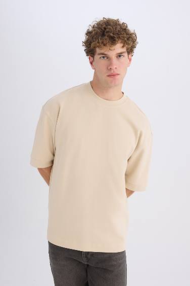 Loose Fit Crew Neck Short Sleeve Heavy Fabric T-Shirt