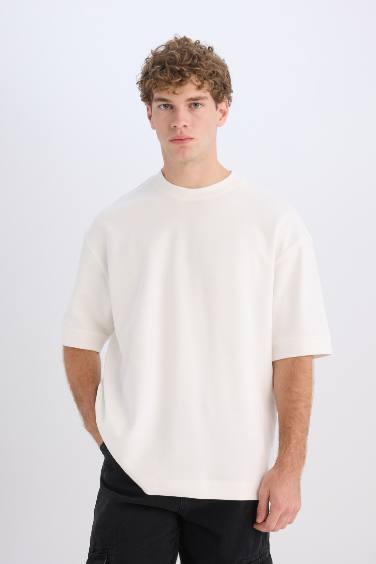 Loose Fit Crew Neck Short Sleeve Heavy Fabric T-Shirt