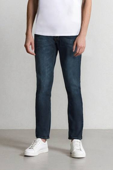 بنطلون جينز بيدرو سليم فيت بخصر عادي
