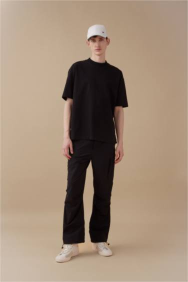 تيشيرت نص ردن اوفر سايز برقبة مستديرة