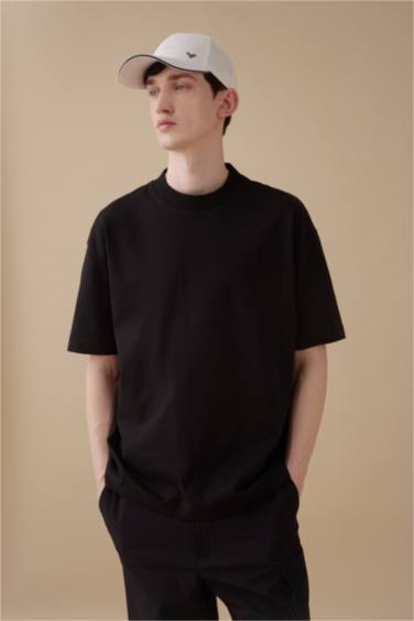 تيشيرت نص ردن اوفر سايز برقبة مستديرة