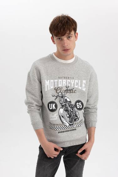 Comfort Fit Printed Long Sleeve Sweatshirt