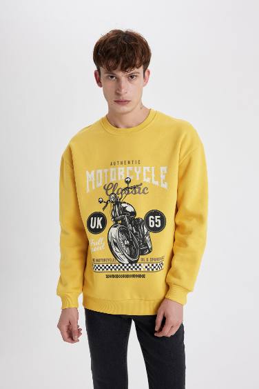 Comfort Regular Fit Crew Neck Printed Sweatshirt