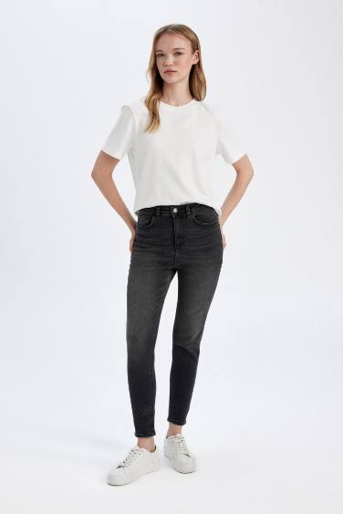 Skinny Fit High Waist Long Jeans