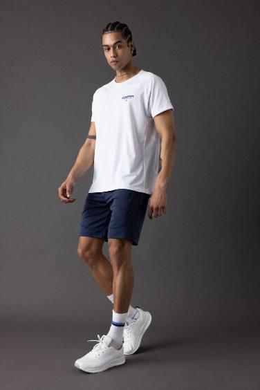 Slim Fit Collar Printed Sports T-Shirt