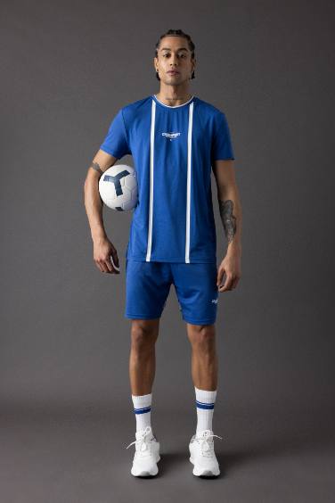 DeFactoFit Standard Fit Crew Neck Printed Sports T-Shirt