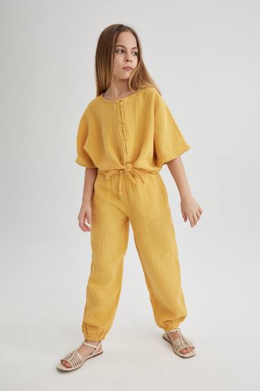 Girl Parachute Cotton Trousers