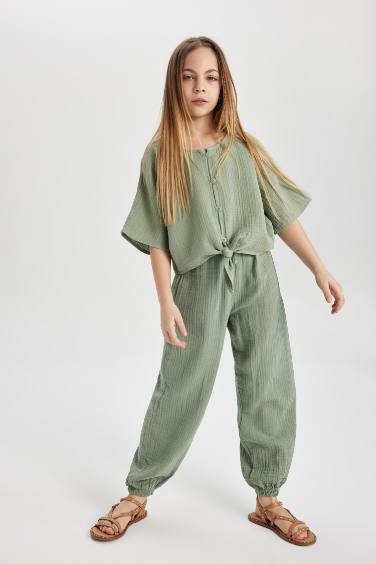 Girl Parachute Cotton Trousers