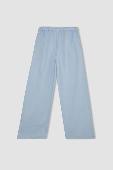 Girl Wide Leg Cotton Trousers