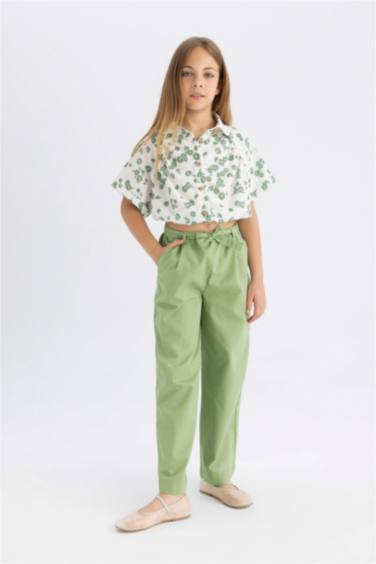 Pantalon en Coton à jambes Larges pour Fille